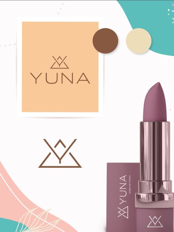 Identidad y packaging de Yuna, cosmética natural, en tonos suaves